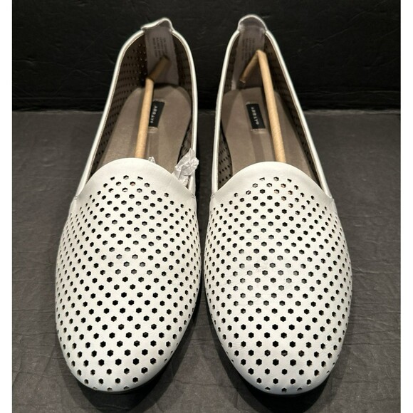 Array 'Willowy' White Nappa Leather Slip On Loafers Women's Size 12 N W/ Box - Picture 2 of 7